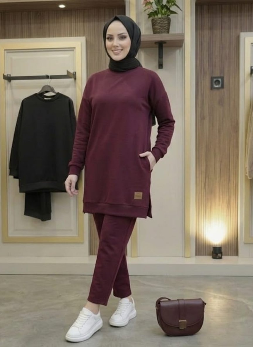 TunikBala GiyimBala GiyimArmalı Yırtmaçlı Tesettür Tunik - B1001-Mürdüm