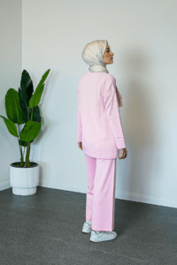 SHENAY Pure Elegance Tesettür İkili Takım Şık ve Rahat Günlük Kombin - Pembe