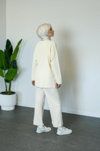 SHENAY Pure Elegance Tesettür İkili Takım Şık ve Rahat Günlük Kombin - Krem