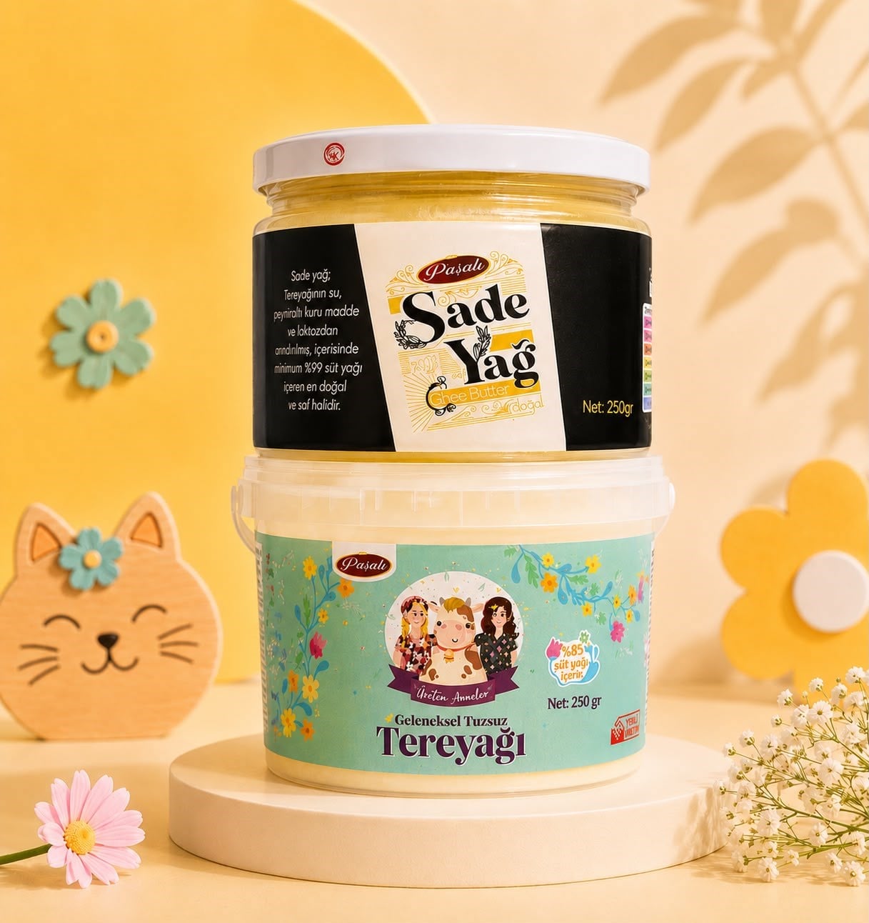 250 gr Tuzsuz Pastörize Yayık Tereyağ 250 gr Tuzsuz Sade Yağ