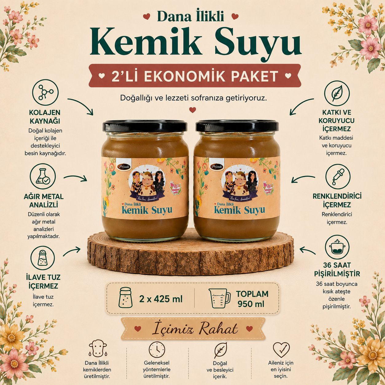 DANA İLİKLİ KEMİK SUYU 4X425 ML (AĞIR METAL ANALİZLİ )
