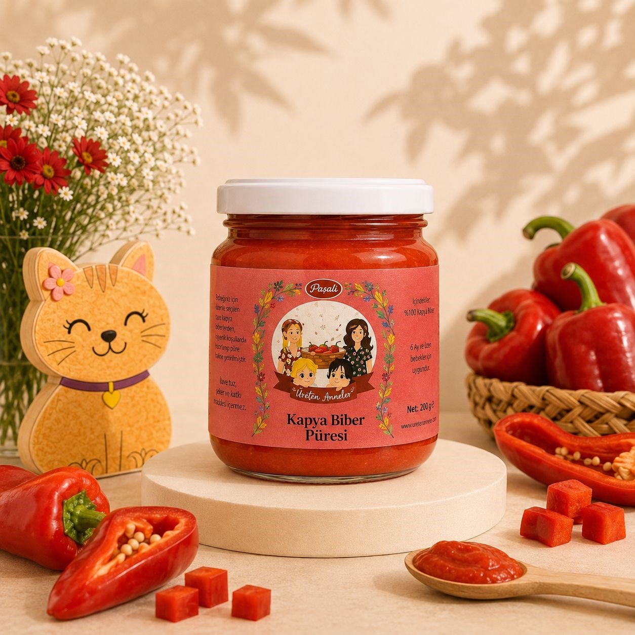 KAPYA BİBER PÜRESİ 200 GR (İLAVE TUZ İÇERMEZ )