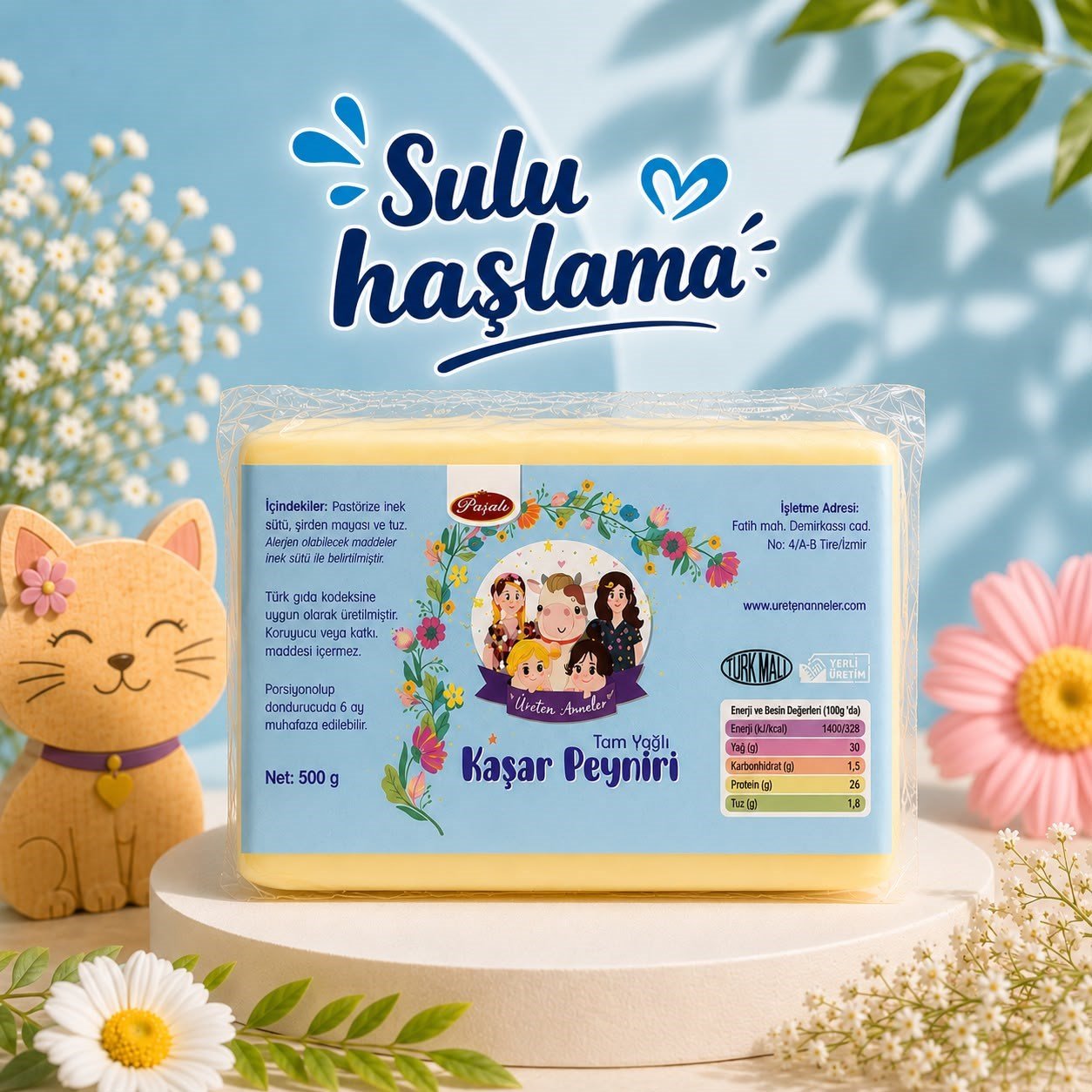 Tam Yağlı Taze Kaşar Peyniri 500 gr