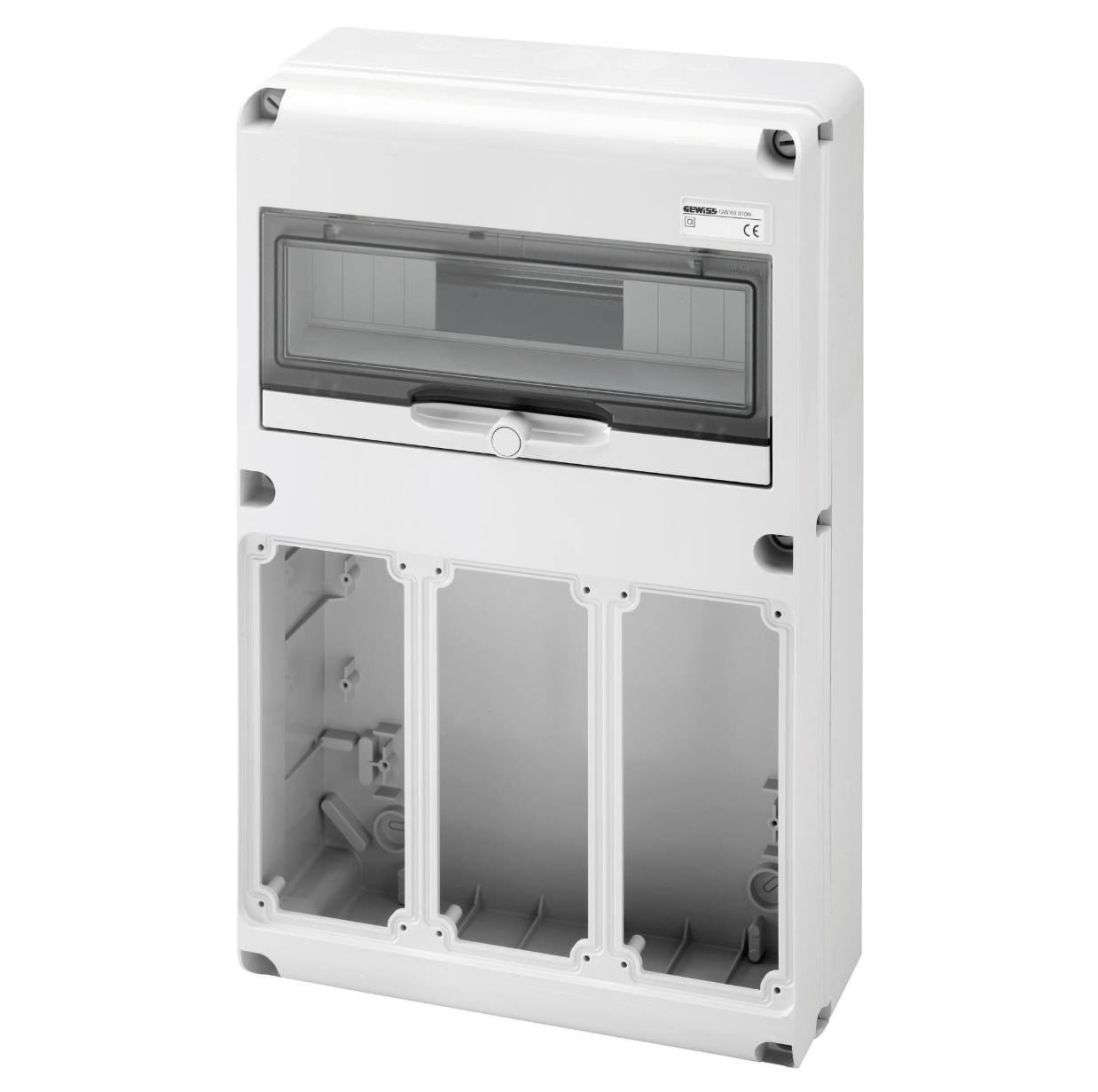 GW68010N - Q-DIN 14 MODÜL KOMBİNASYON - 3 FLANŞ - 3 KİLİTLİ DİKEY FLANŞ - 16/32A - IP65