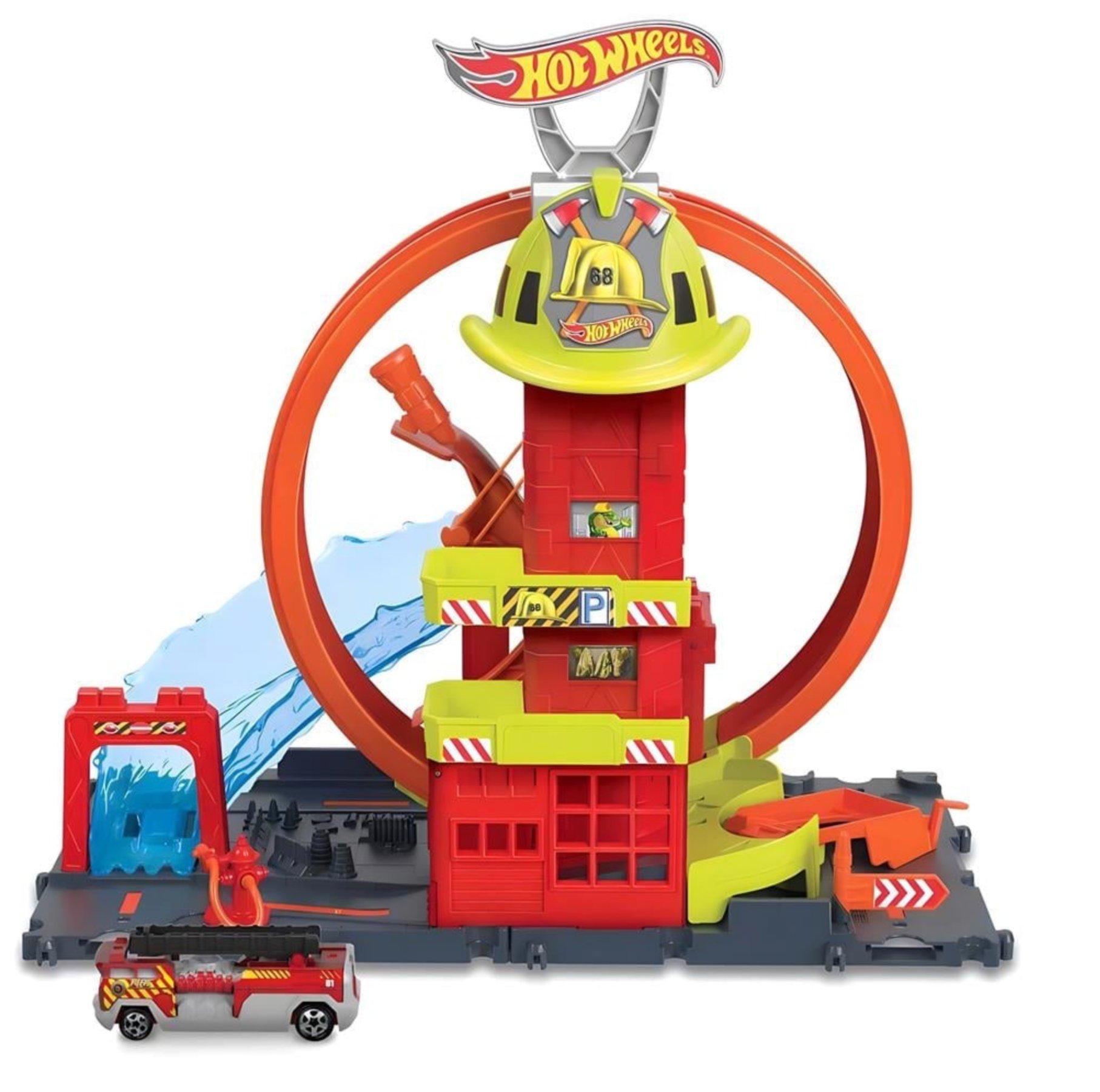  Hot Wheels Çember Pistli İtfaiye İstasyonu 