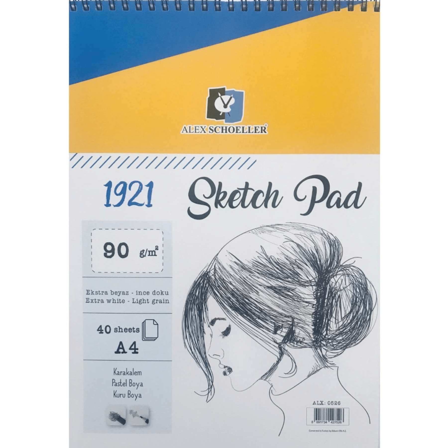 Alex Schoeller A4 90 g 40 Yaprak Sketch Pad Defteri 