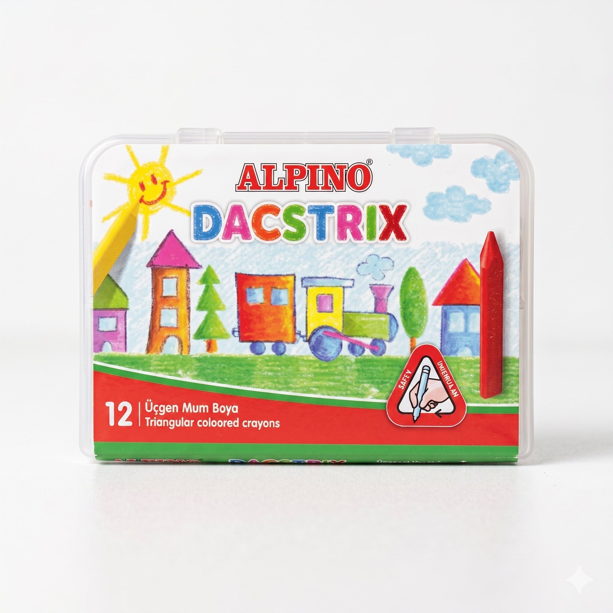 Alpino Dacstrix 24 Renk Üçgen Mum Boya Plastik Çantalı Boya Seti