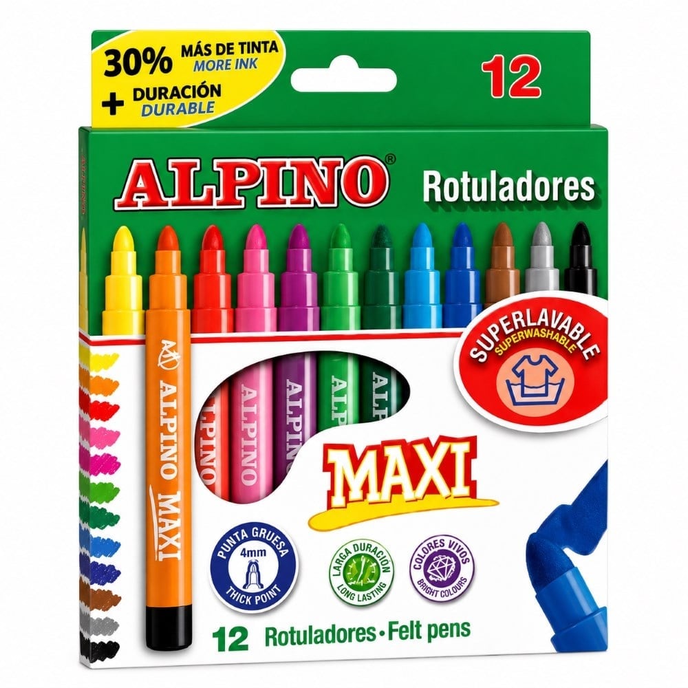 Alpino Maxi 12 renk Keçeli Kalem  