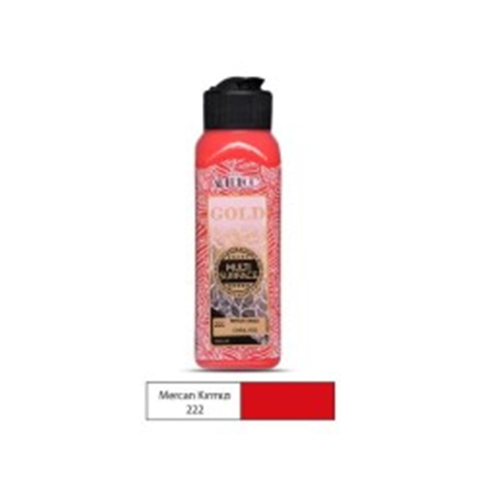 ARTDECO GOLD MULTİ-SURFACE AKRİLİK BOYA 140 ML MERCAN KIRMIZI