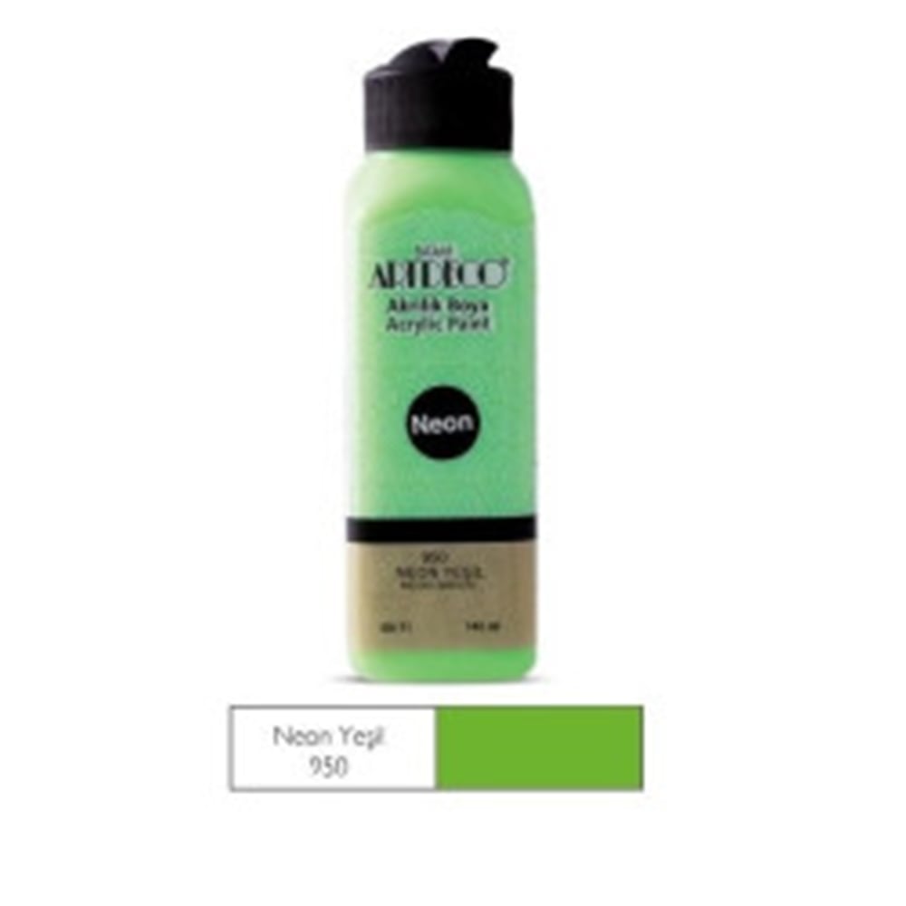 ARTDECO NEON AKRİLİK BOYA 140ML NEON YEŞİL 950