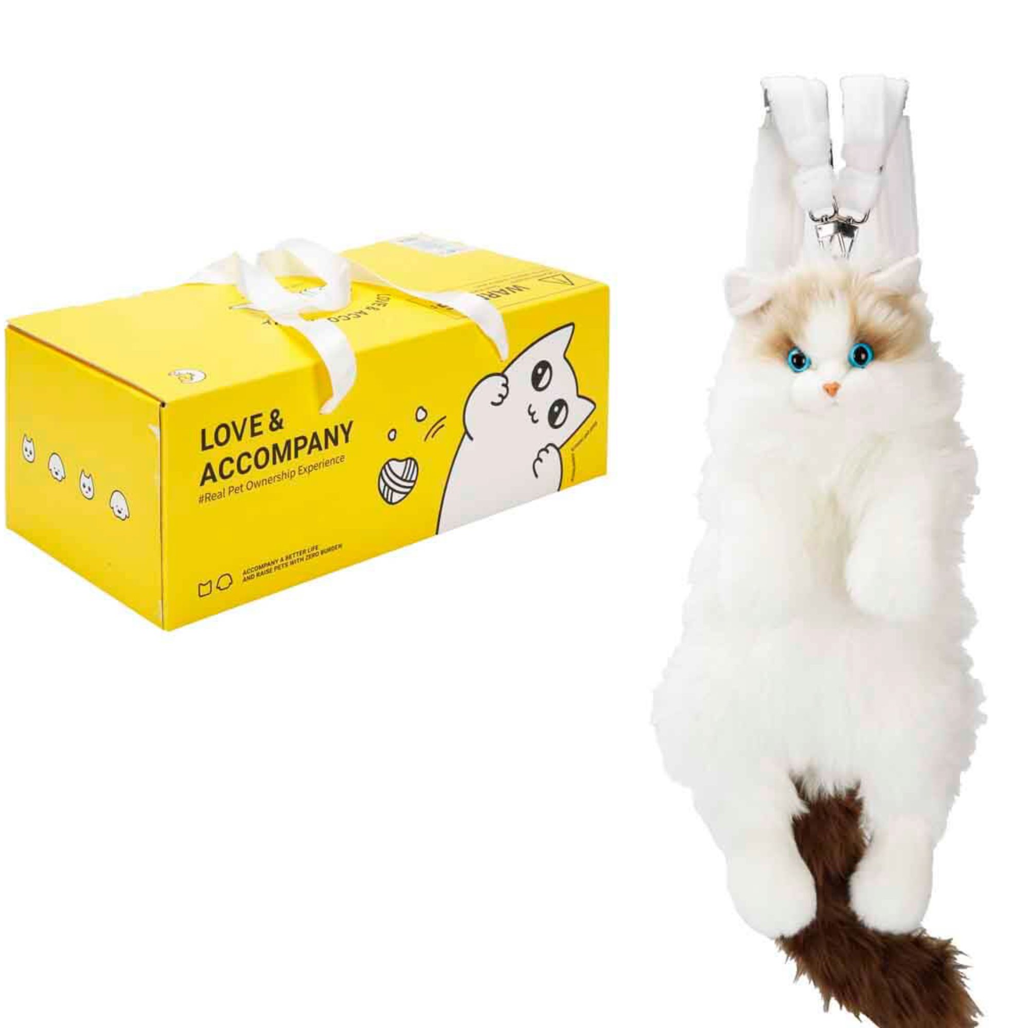 B&D Büyük Kedi Sırt Çantası Beyaz Kahverengi