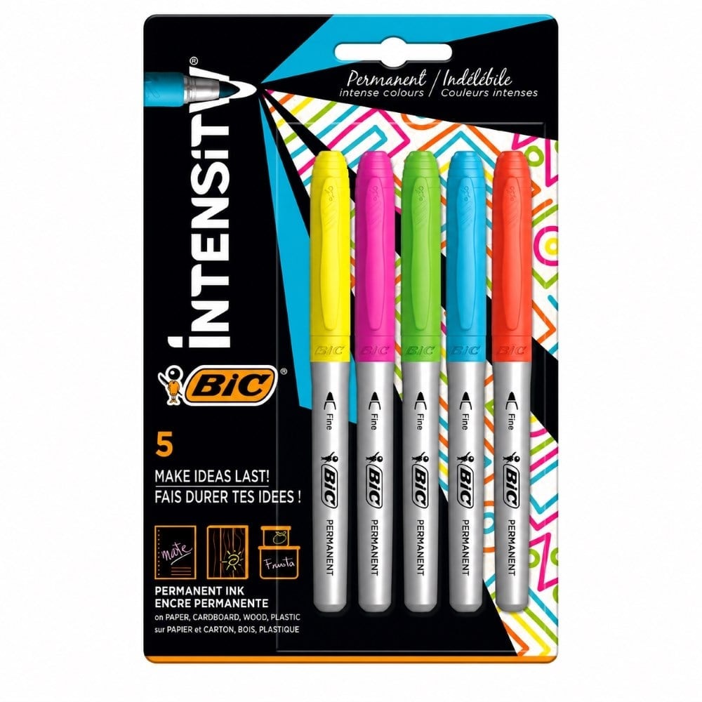 BIC Intensity Permanent Markör 5 Li Kalıcı Marker Kalem Seti
