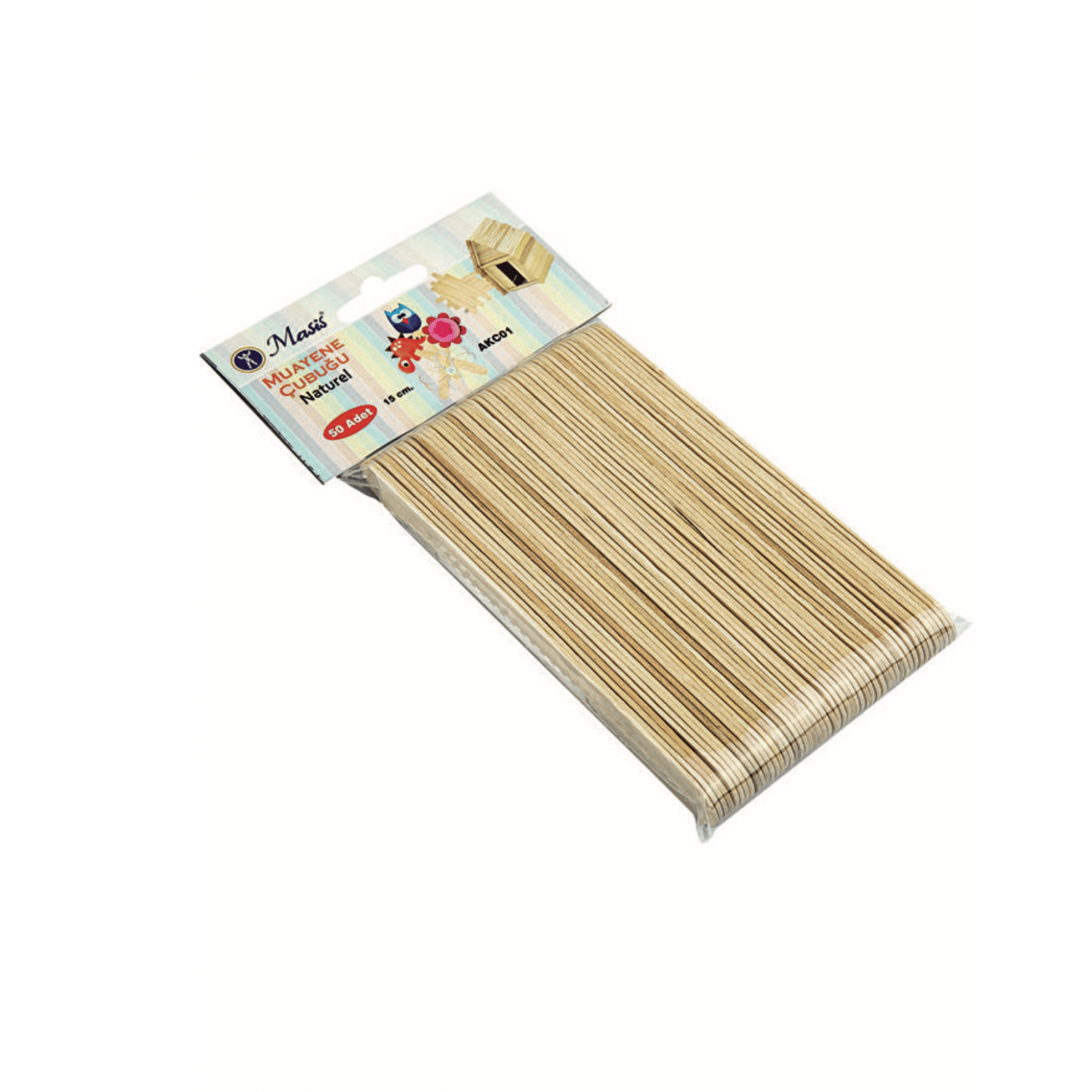 Brons BR-901 Ahşap Dil Çubuğu Naturel 50'Lİ