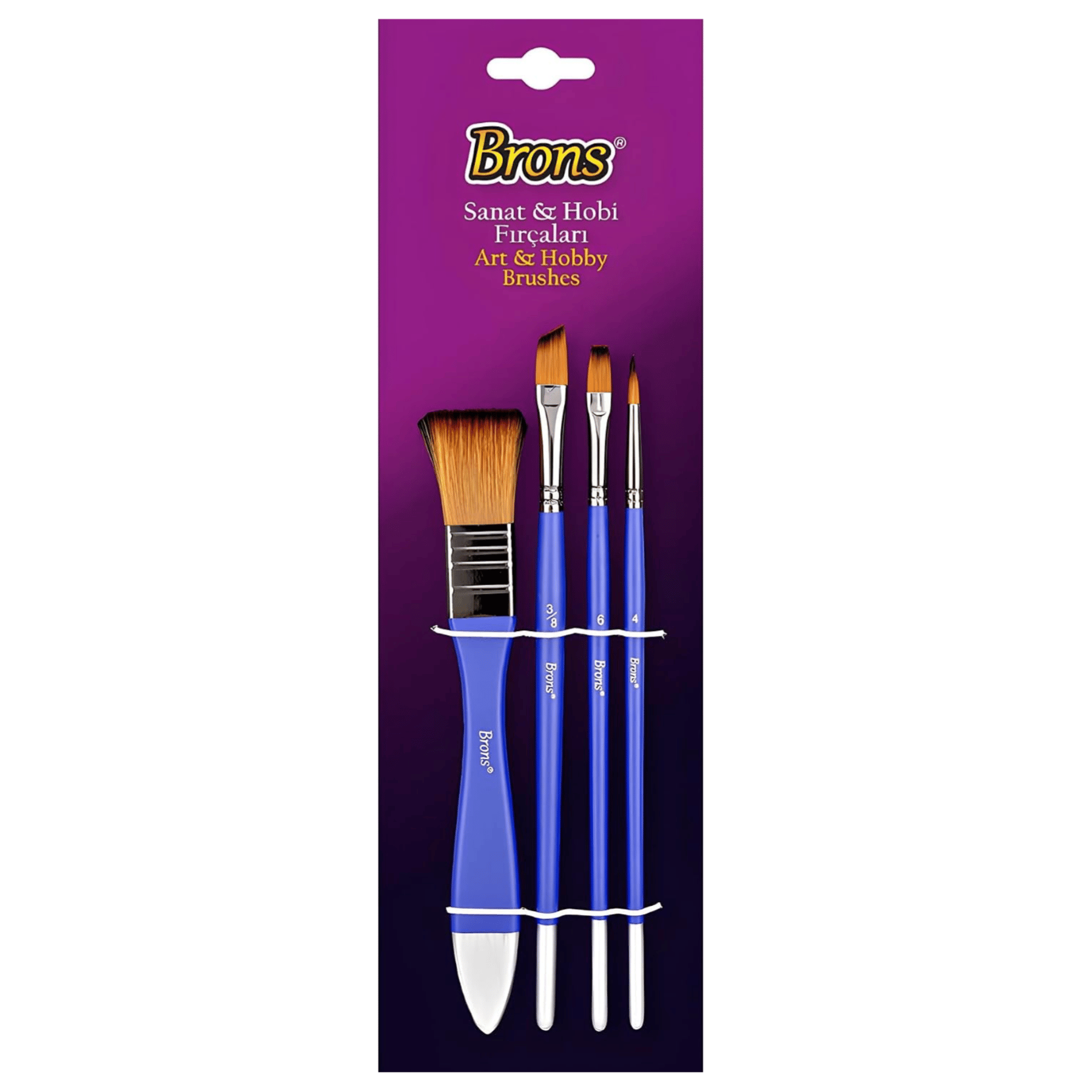 Brons Fırça Blister Set 4 Resim Fırçası Takımı 