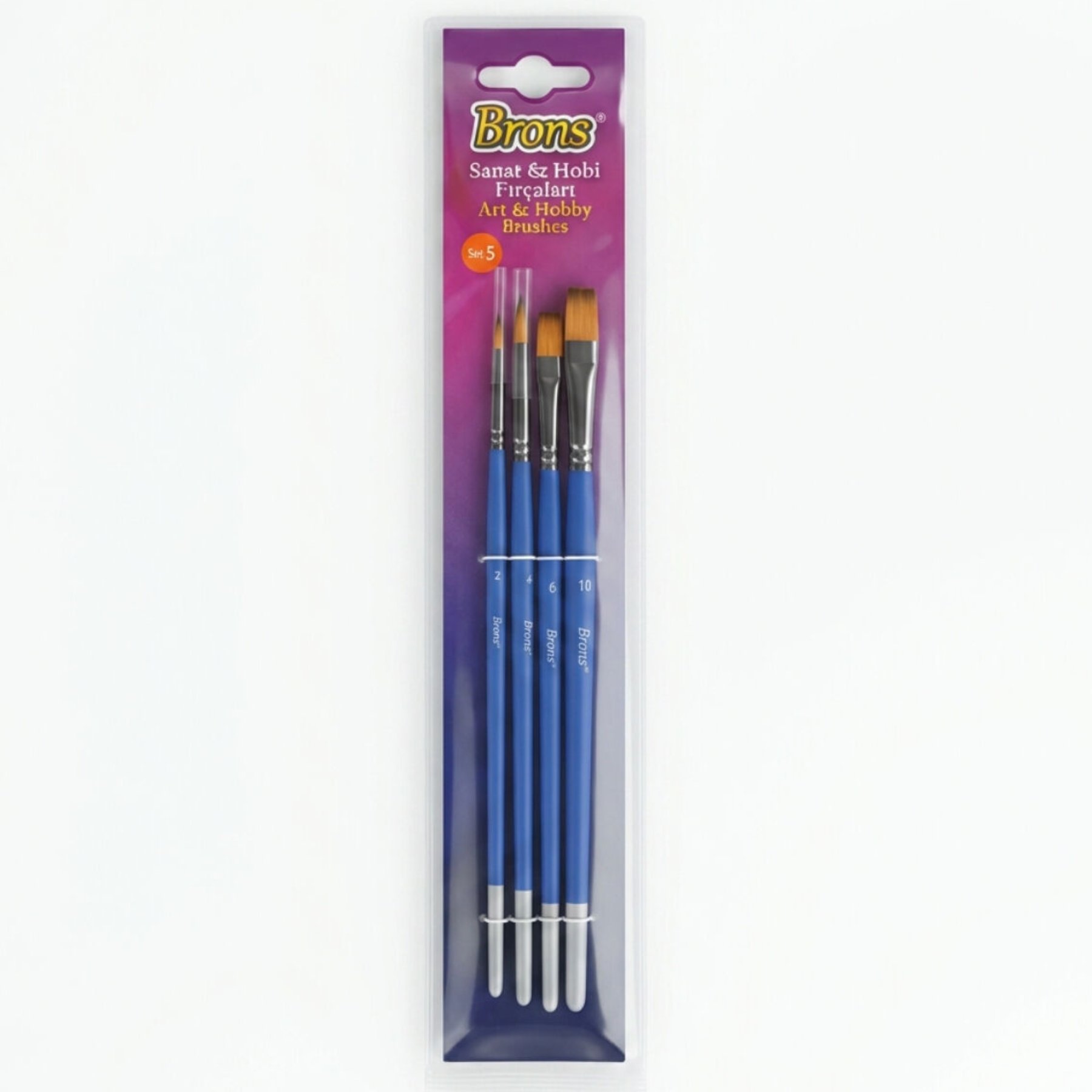 Brons Fırça Blister Set 5 Resim Fırçası Takımı 