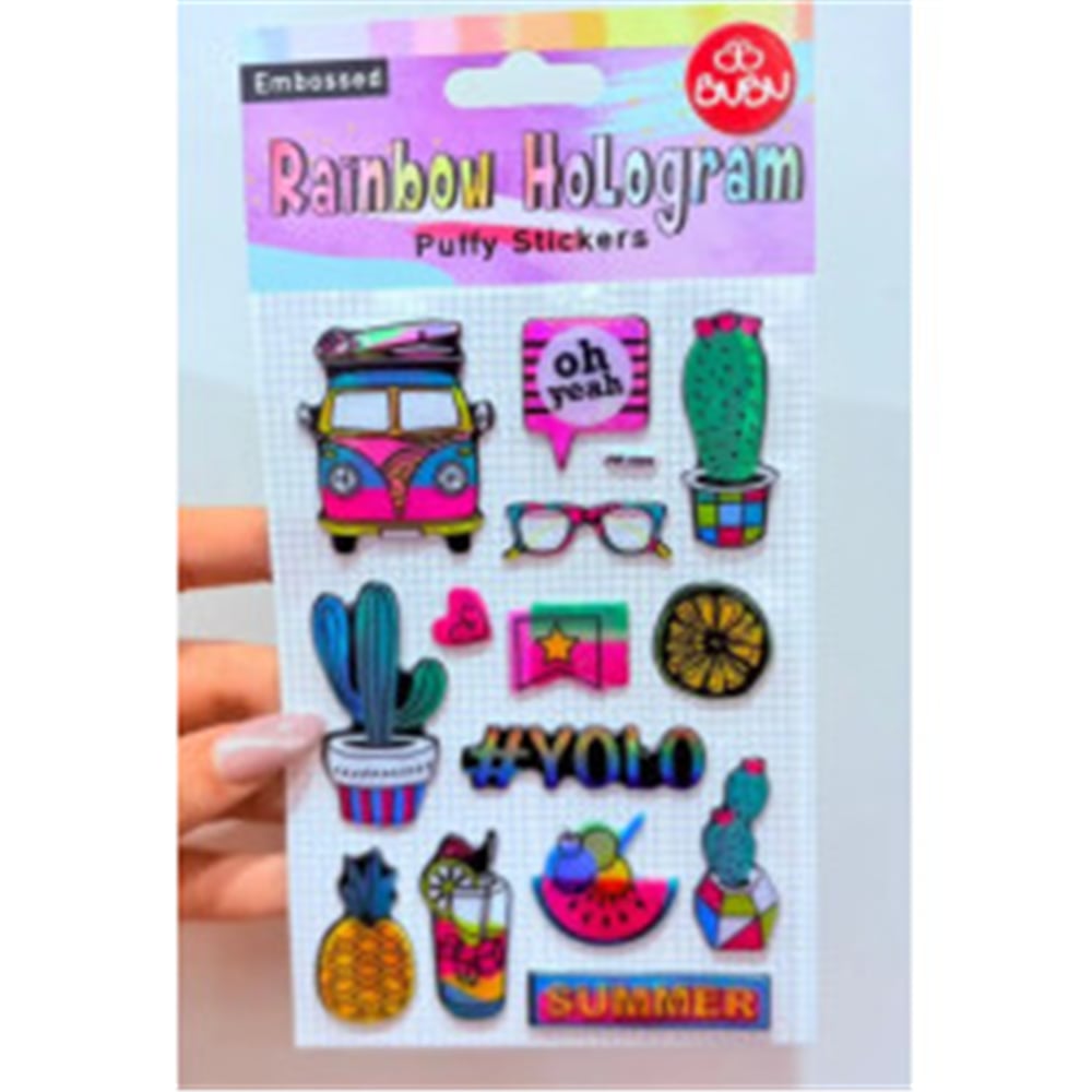 BUBU-PUF-6008 BU-BU PUFFY STICKERS UZAYLI 20,5X11