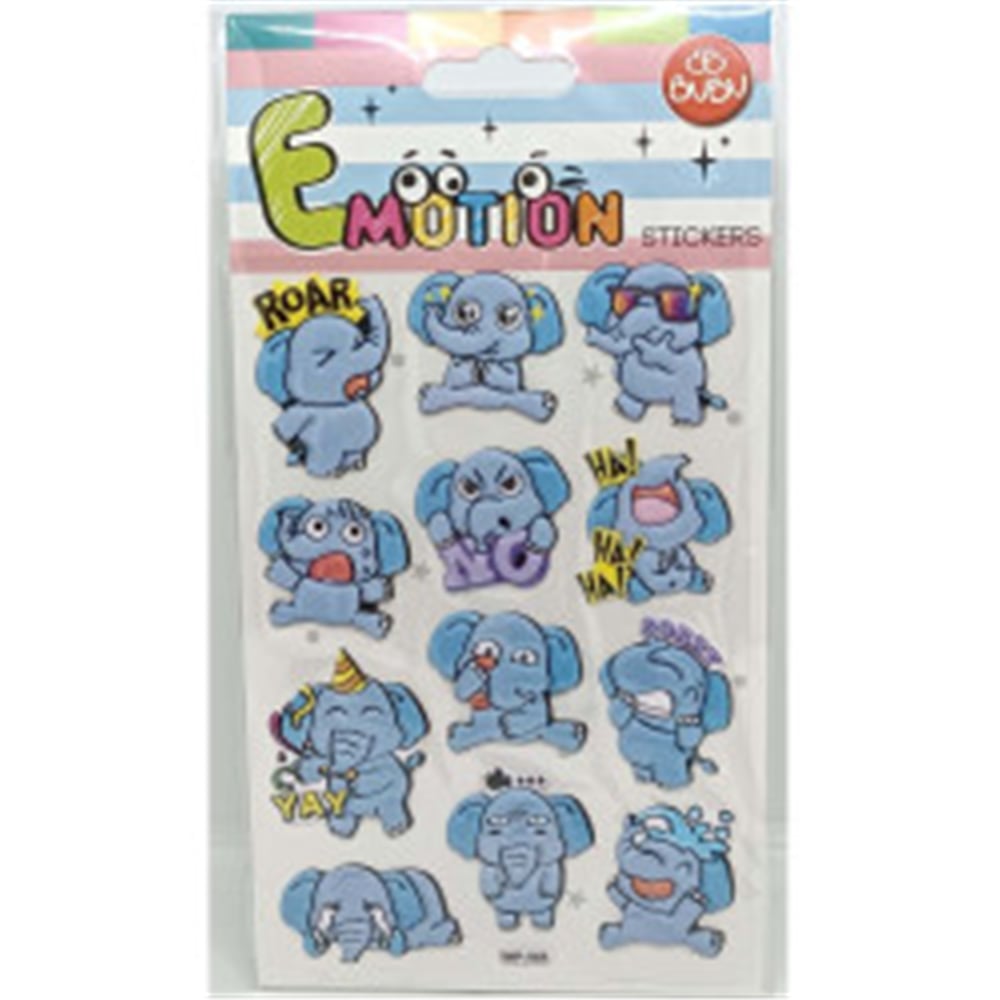 BUBU-SWP-1806 BU-BU EMOTIONS STICKERS ELEPHANTS 10,9X20,5