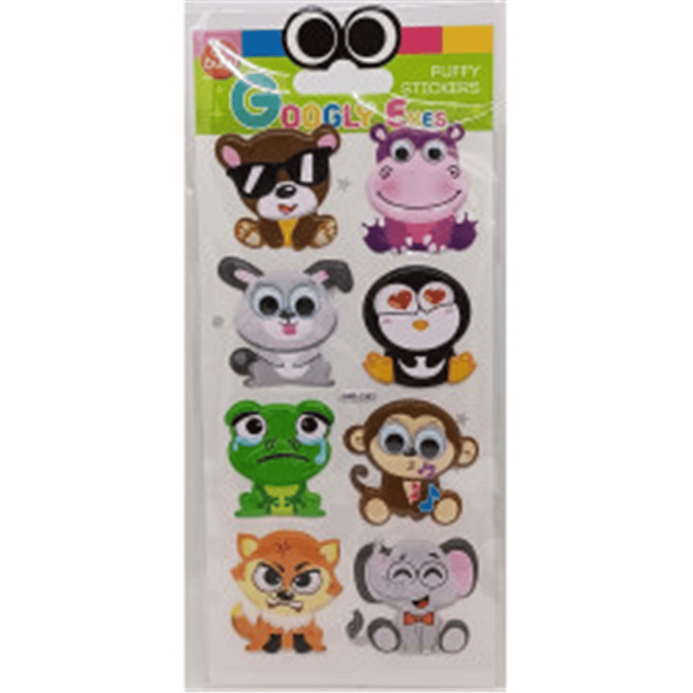 BUBU-SWP-2301 BU-BU PUFFY STICKERS KARISIK HAYVANLAR 9X21
