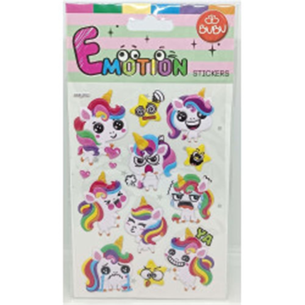 BUBU-SWP-2702 BU-BU PUFFY STICKERS UNICORN 9X21