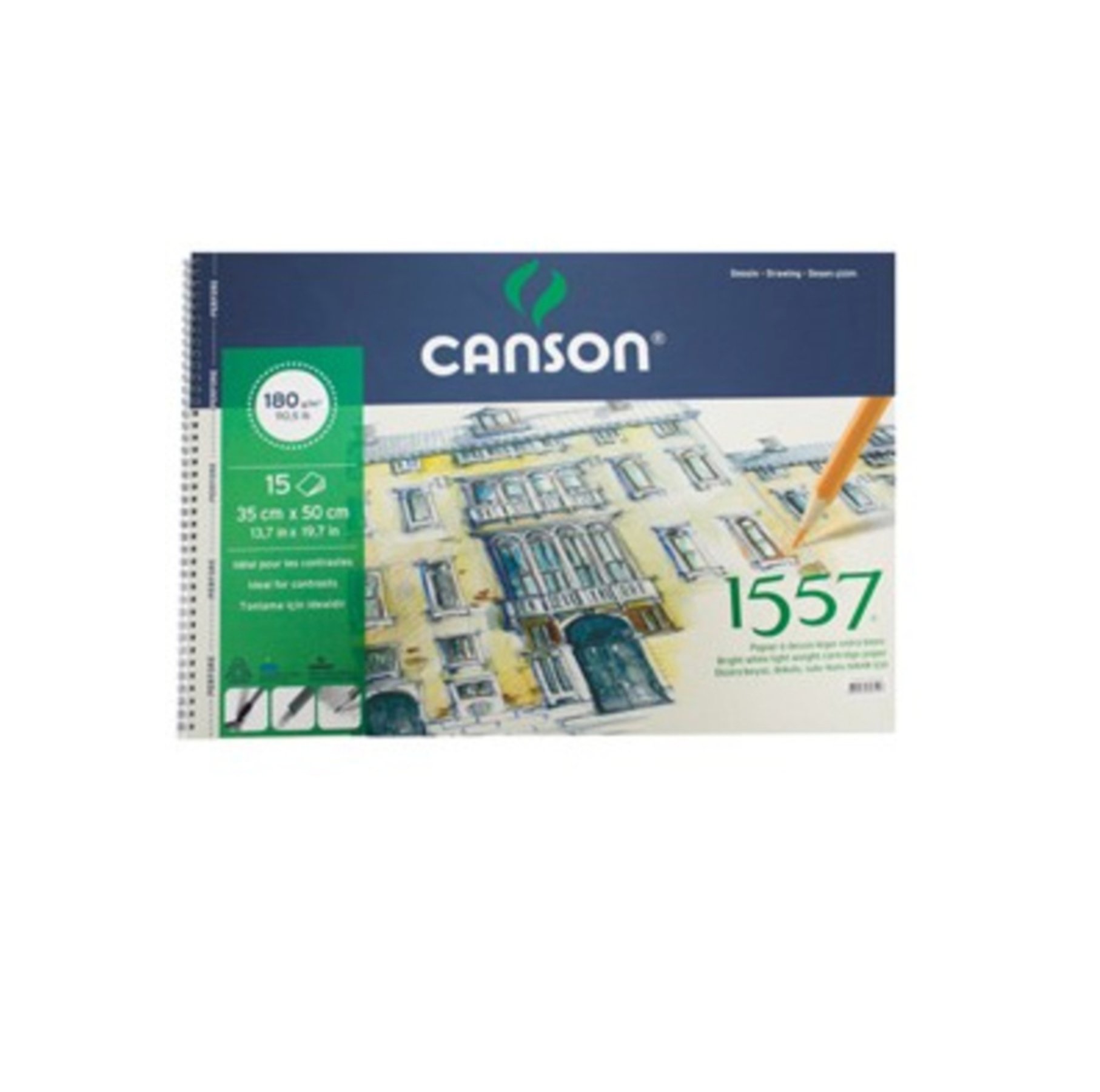 Canson 1557 Spiralli Resim ve Çizim Blok 35x50 cm 180 gr 15 Sayfa