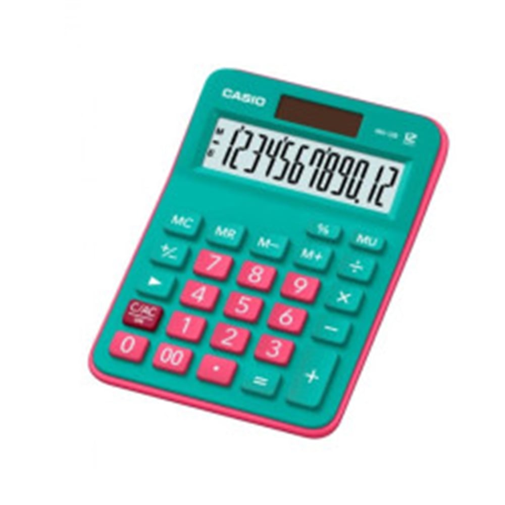 CASIO HESAP MAKİNESİ 12 HANE YEŞİL-KIRMIZI