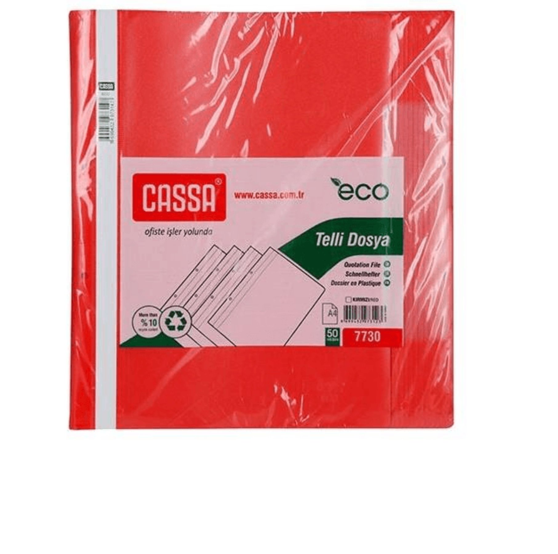 Cassa Eco A4 Kırmızı Telli Dosya 50li Paket  Masaüstü
