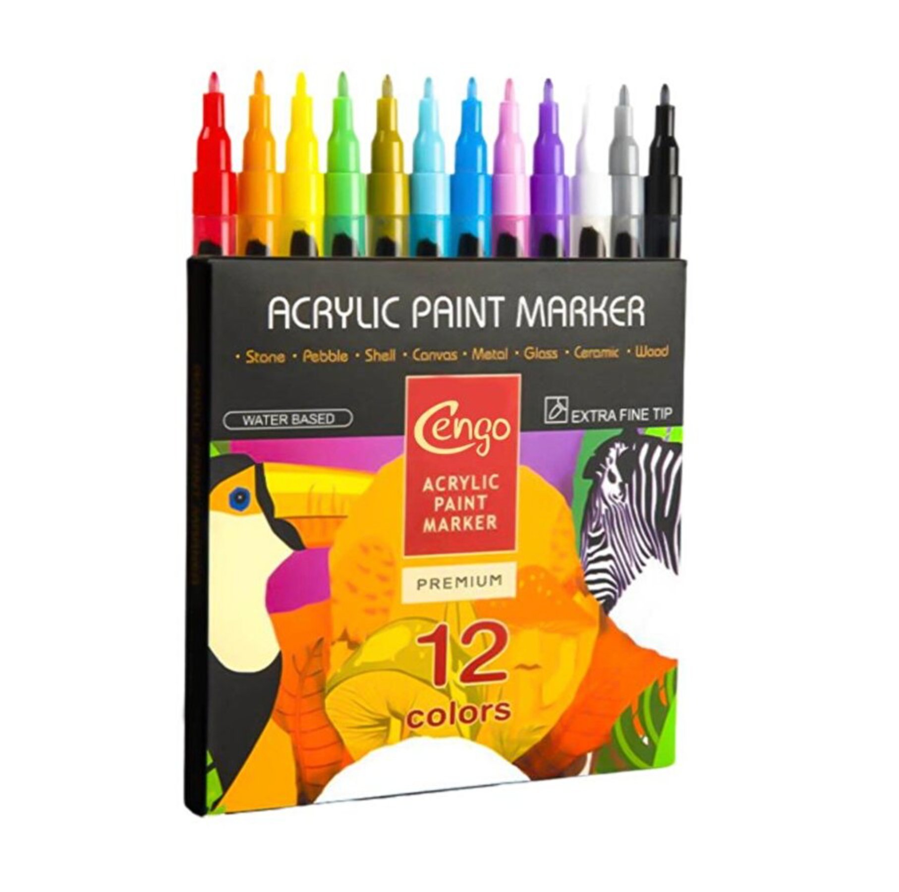 Cengo 12’li Akrilik Marker Kalem Seti Extra Fine