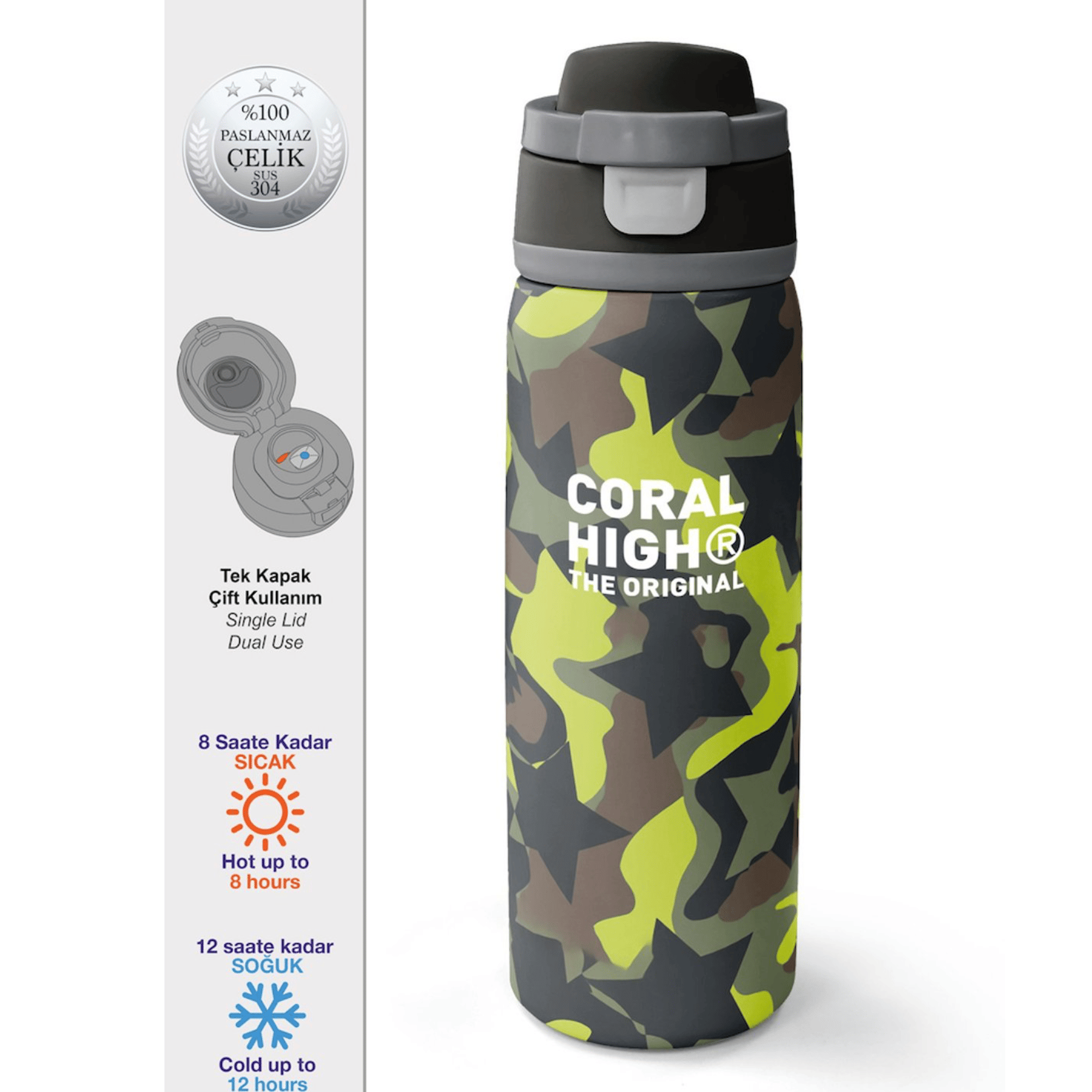 CORAL HIGH ÇELİK TERMOS 800 ML