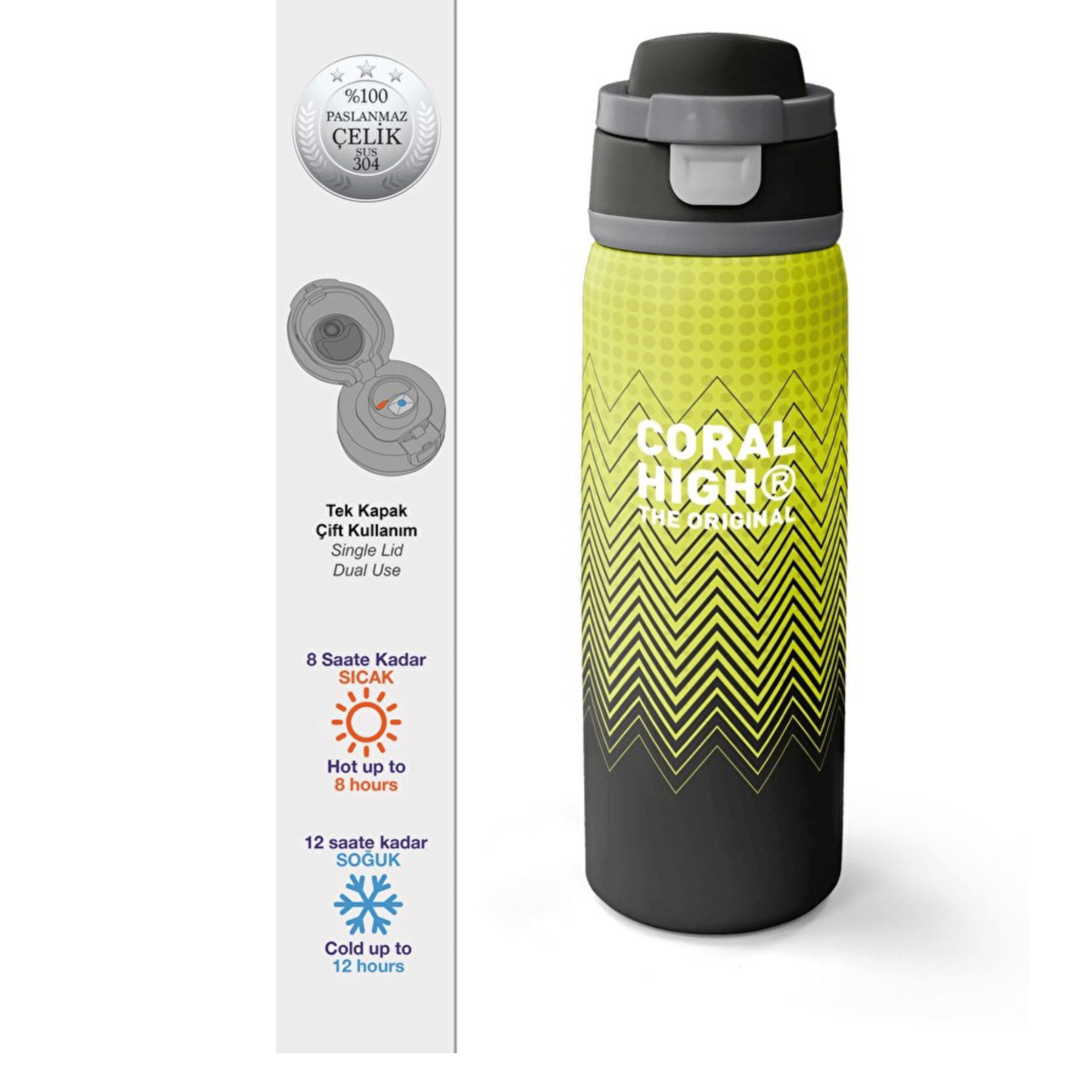 CORAL HIGH ÇELİK TERMOS 800 ML