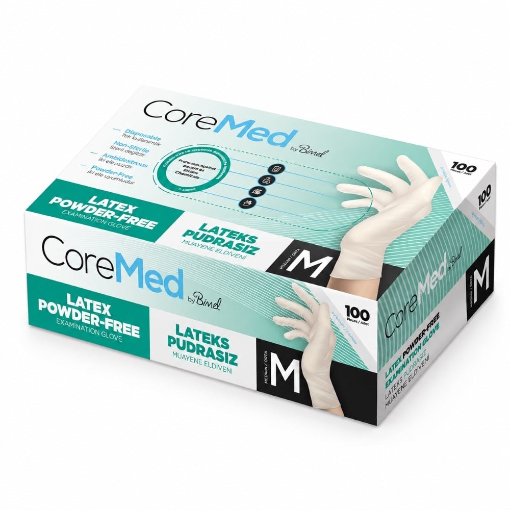 COREMED PUDRASIZ MUAYENE ELDİVENİ M 100 LÜ