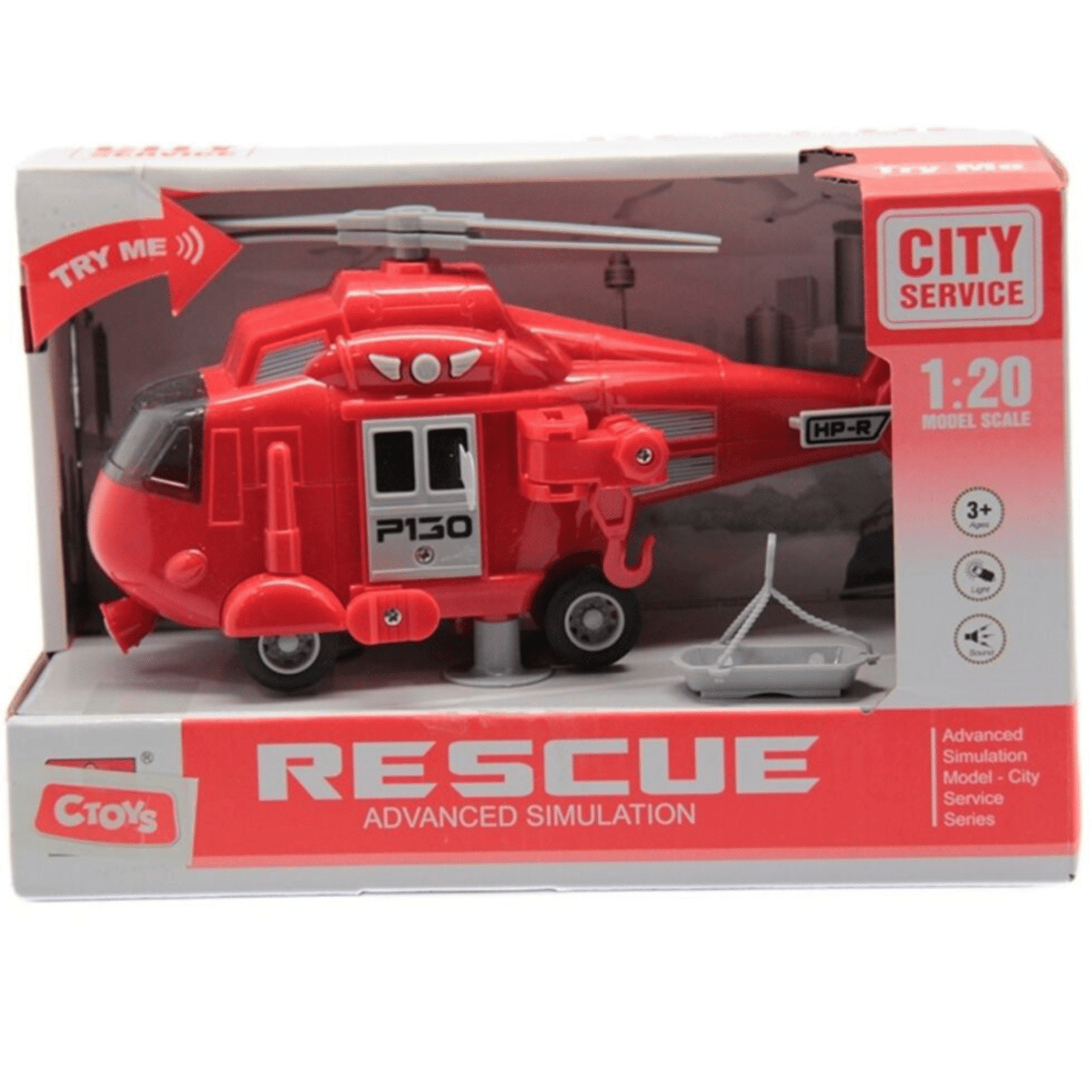 Ctoys 1:20 Sesli Pilli Kurtarma Helikopteri 