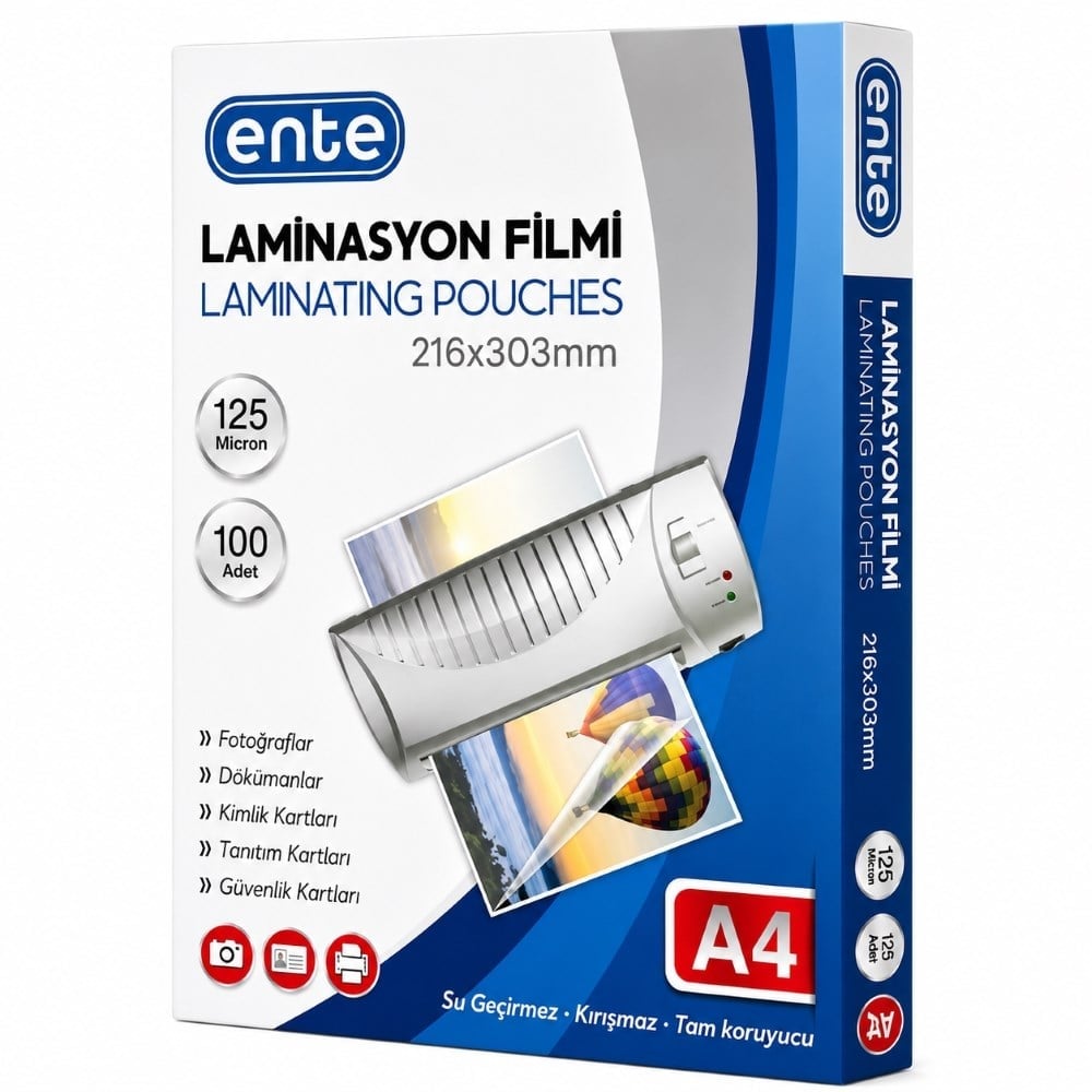 Ente A4 Laminasyon Filmi 125 mikron 100 adet 