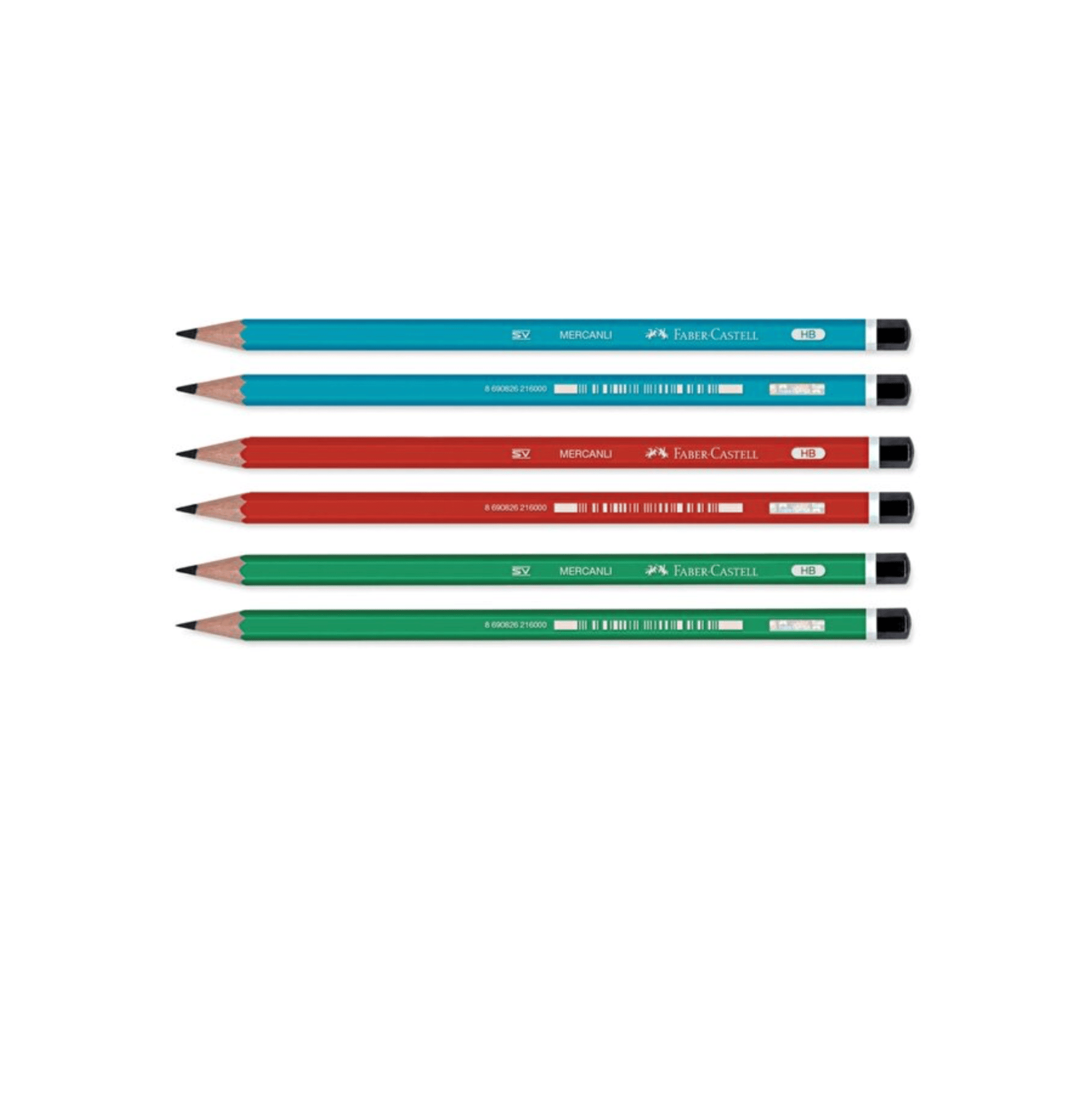 FABER CASTELL KURŞUN KALEM MERCANLI KÖŞELİ 12 Lİ