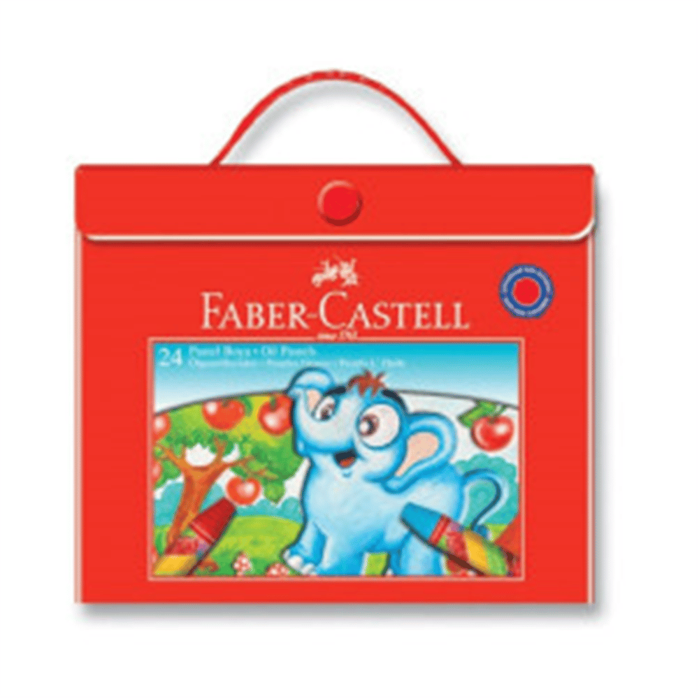 FABER PASTEL BOYA 24 RENK PLASTİK ÇANTALI TUTUCAKLI