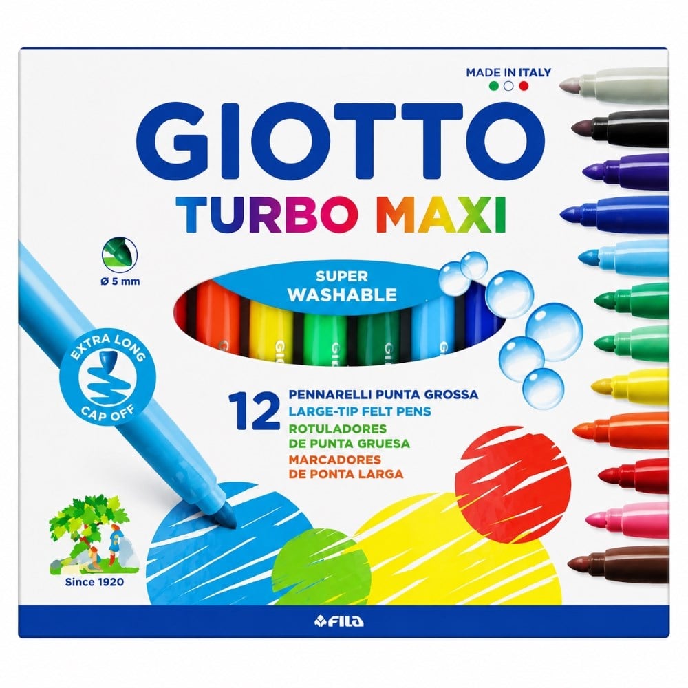Giotto Turbo Maxi Keçeli Kalem 12 Li Boyama Kalemi Seti 