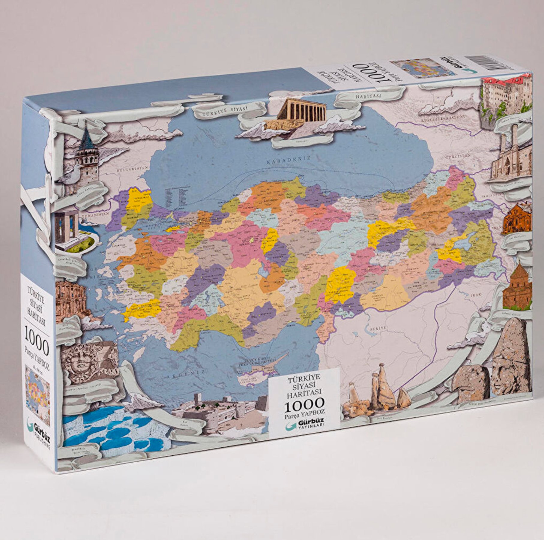 Gürbüz Türkiye Siyasi Haritası 1000 Parça Yapboz Puzzle 