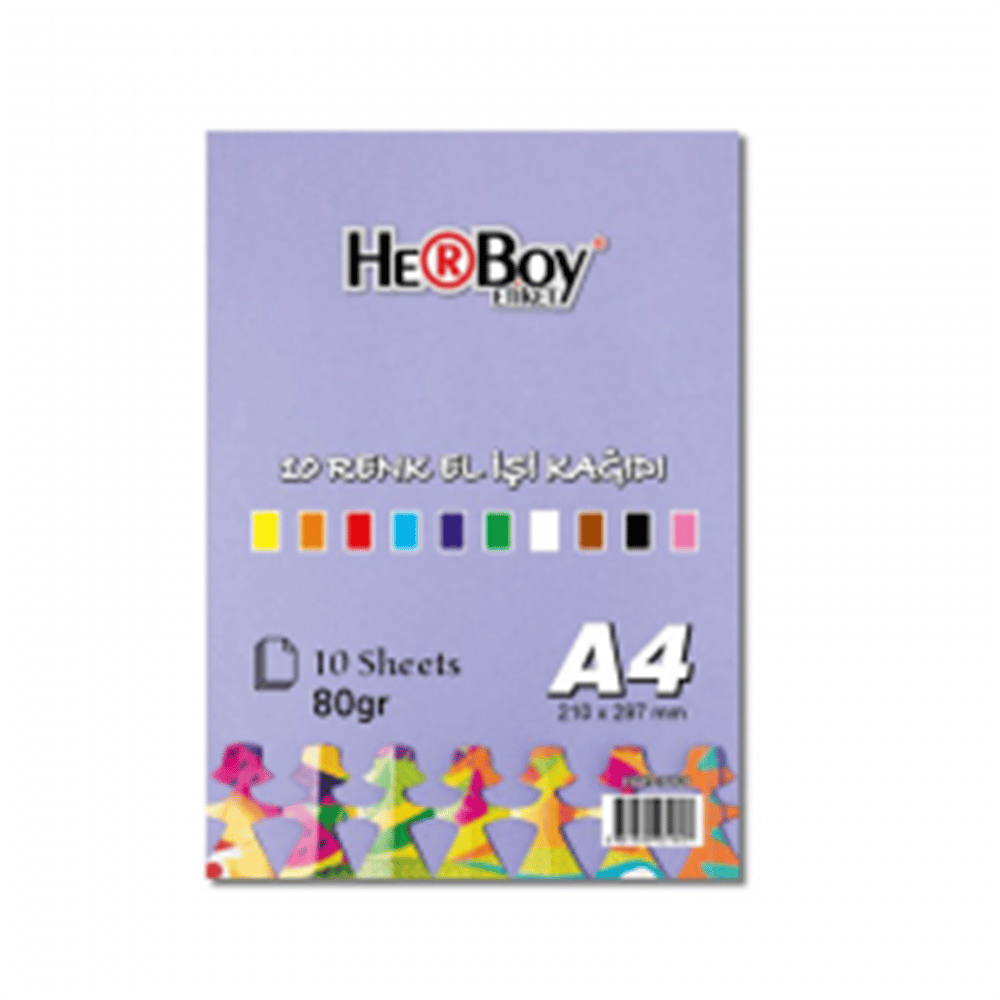 HERBOY ELİŞİ KAĞIDI A4 KARIŞIK 10 LU POŞET