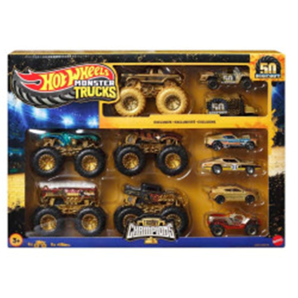 HOT WHEELS MONSTER TRUCKS BİGFOOT TROPHY ŞAMPİYONLARI ARABA VE KAMYON ÇOKLU ARABALAR