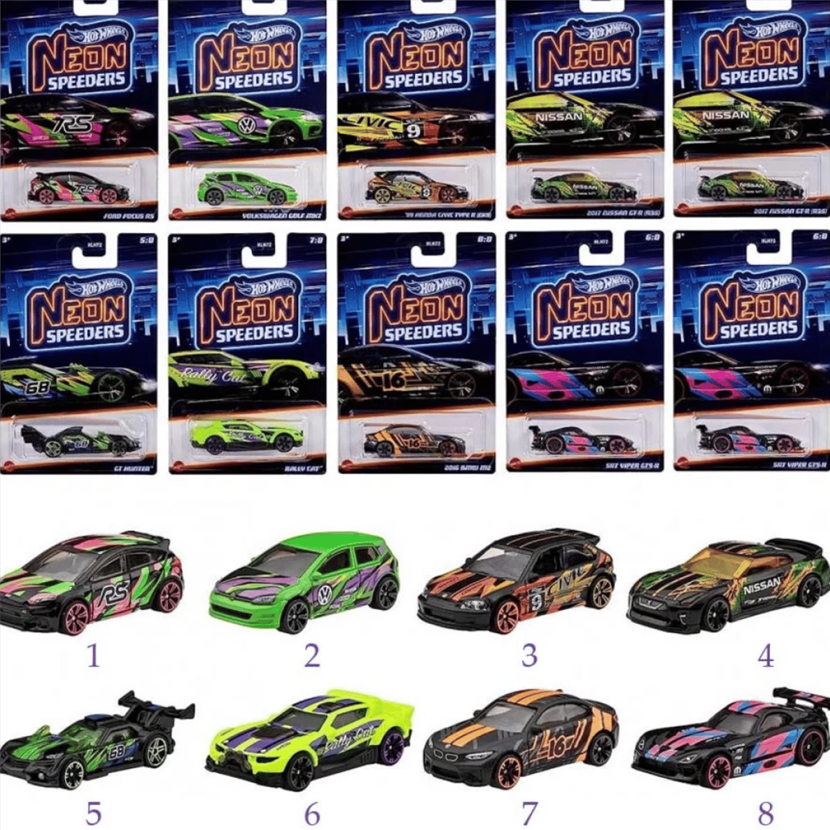 Hot Wheels Neon Yarışlar Temalı Arabalar Eğlenceli Oyuncak Modeli