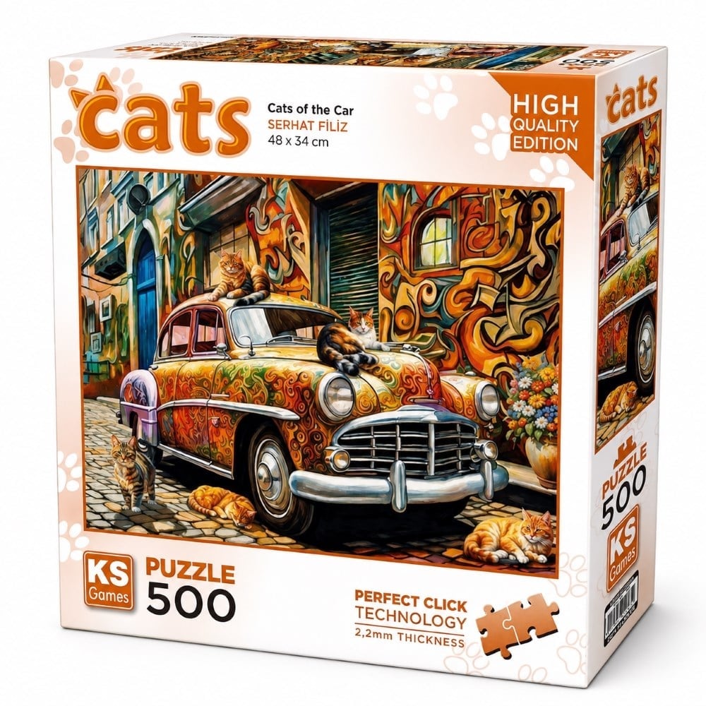 KS Games Cats of the Car 500 Parça Puzzle 