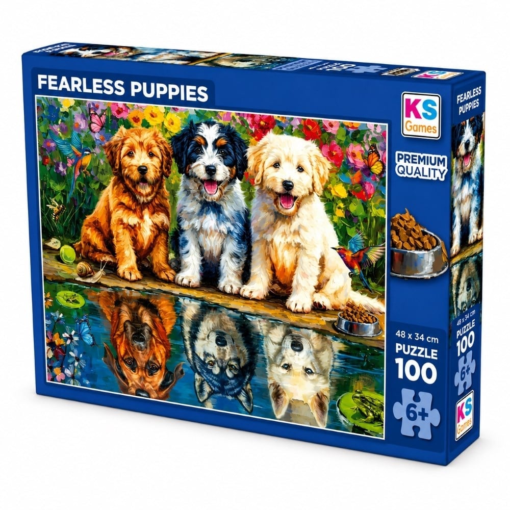 KS PUZZLE FEARLESS PUPPIES 100