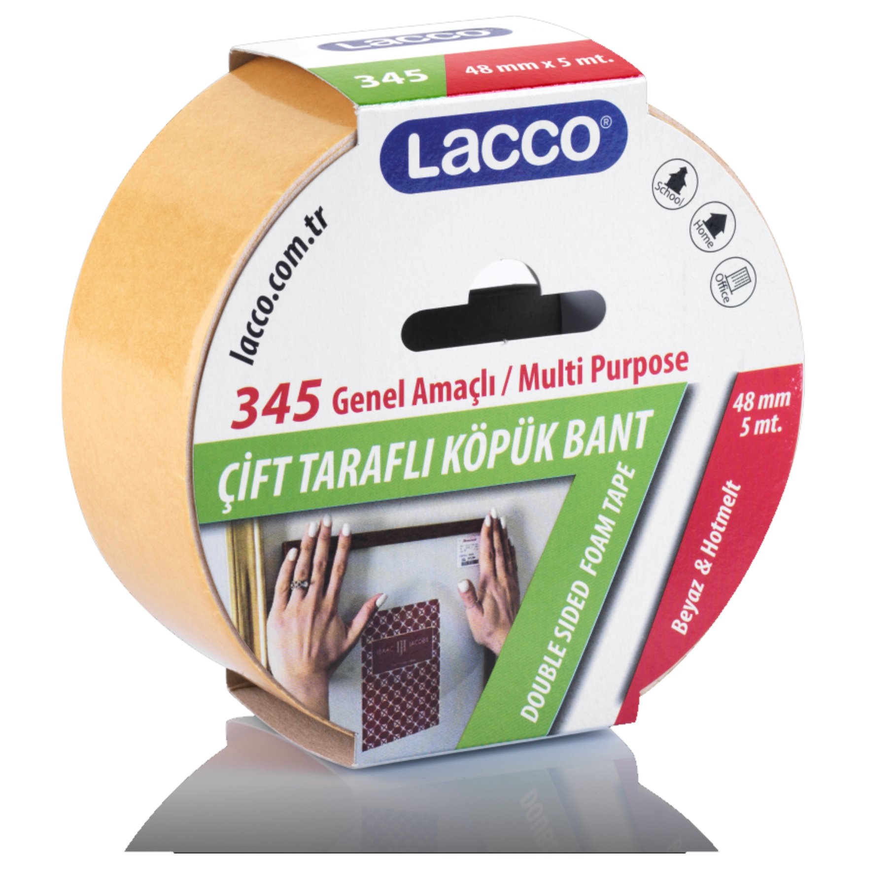 Lacco Çift Taraflı Köpük Bant 48 mm x 5 m 