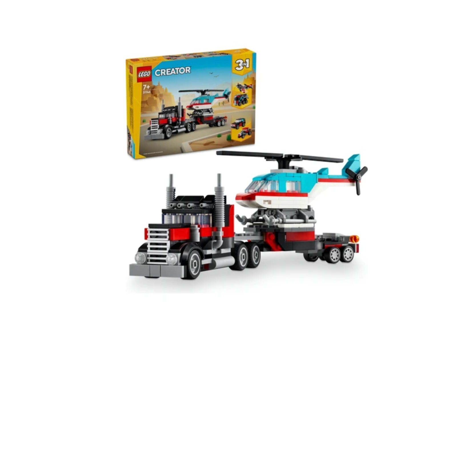 LEGO HELİKOPTERLİ AÇIK KASA KAMYON 31146