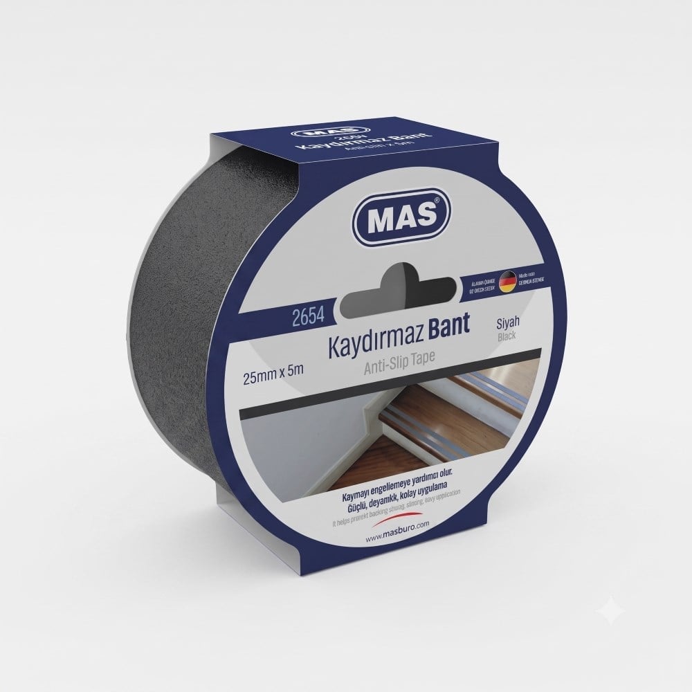 Mas Kaydırmaz Bant 25 mm x 5 m Siyah 
