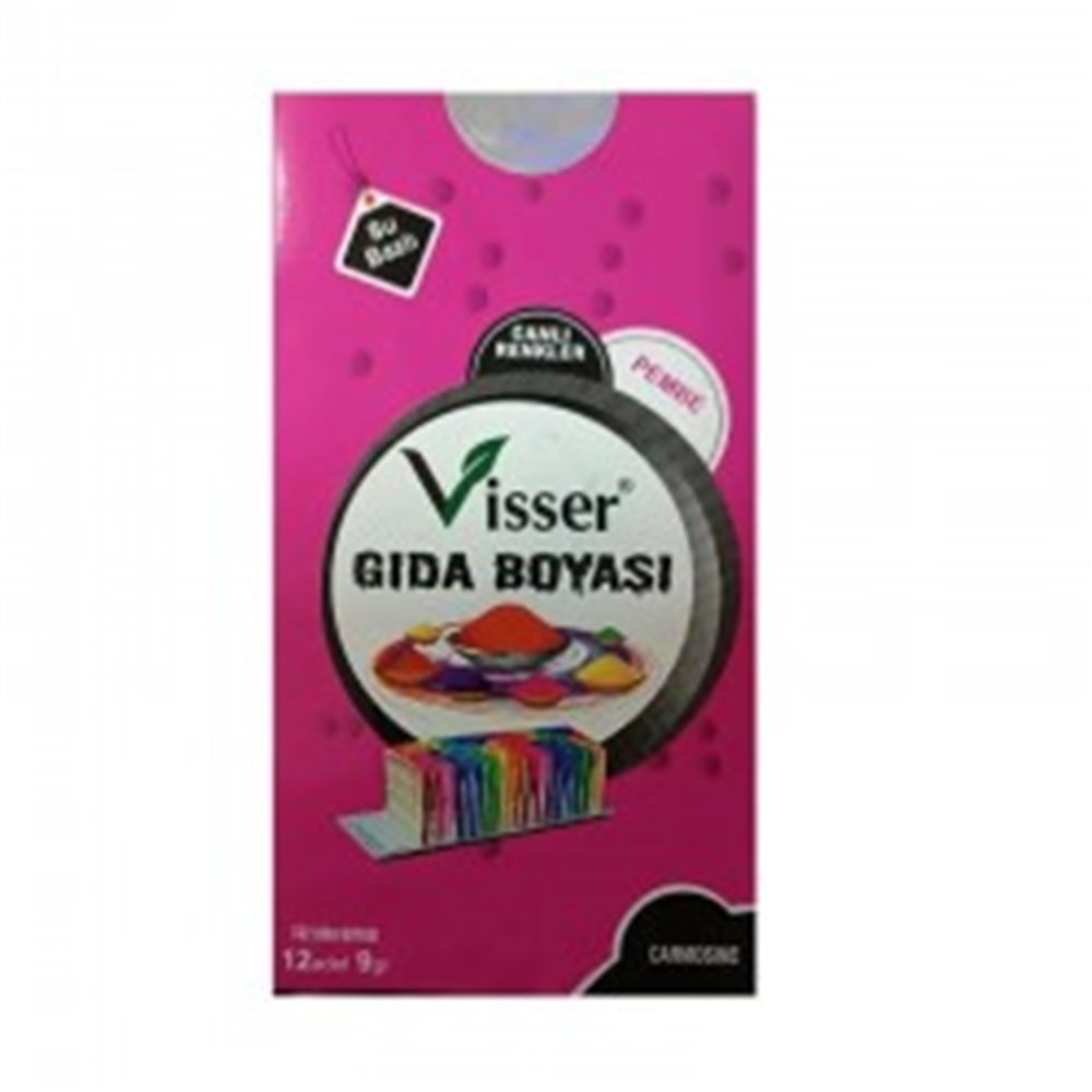 MİSYON VİSSER TOZ GIDA BOYASI PEMBE 12 Lİ