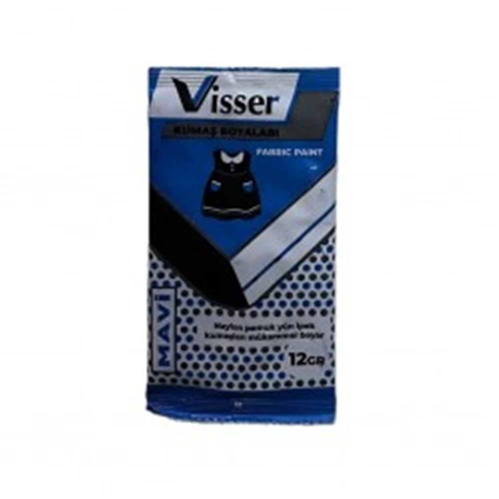 MİSYON VİSSER TOZ KUMAŞ BOYASI LACİVERT - SİYAH 12 Lİ