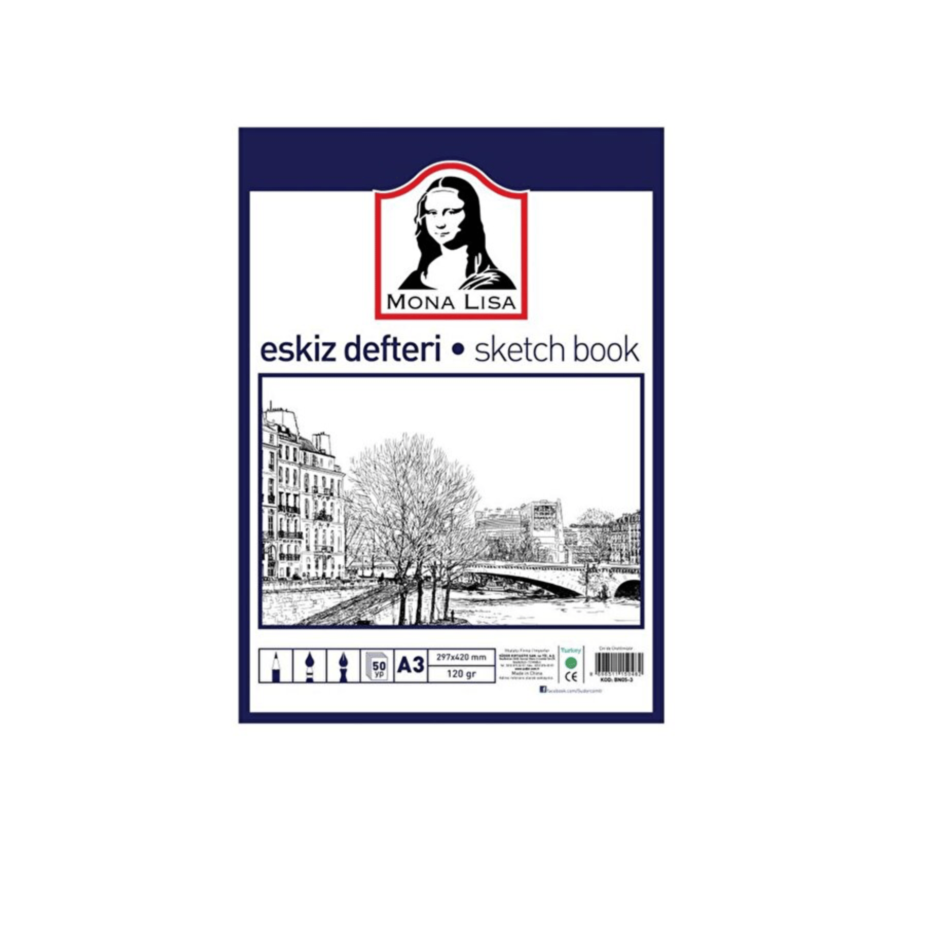 Monalisa BN05-3 A3 120 g 50 Yaprak Eskiz Defteri