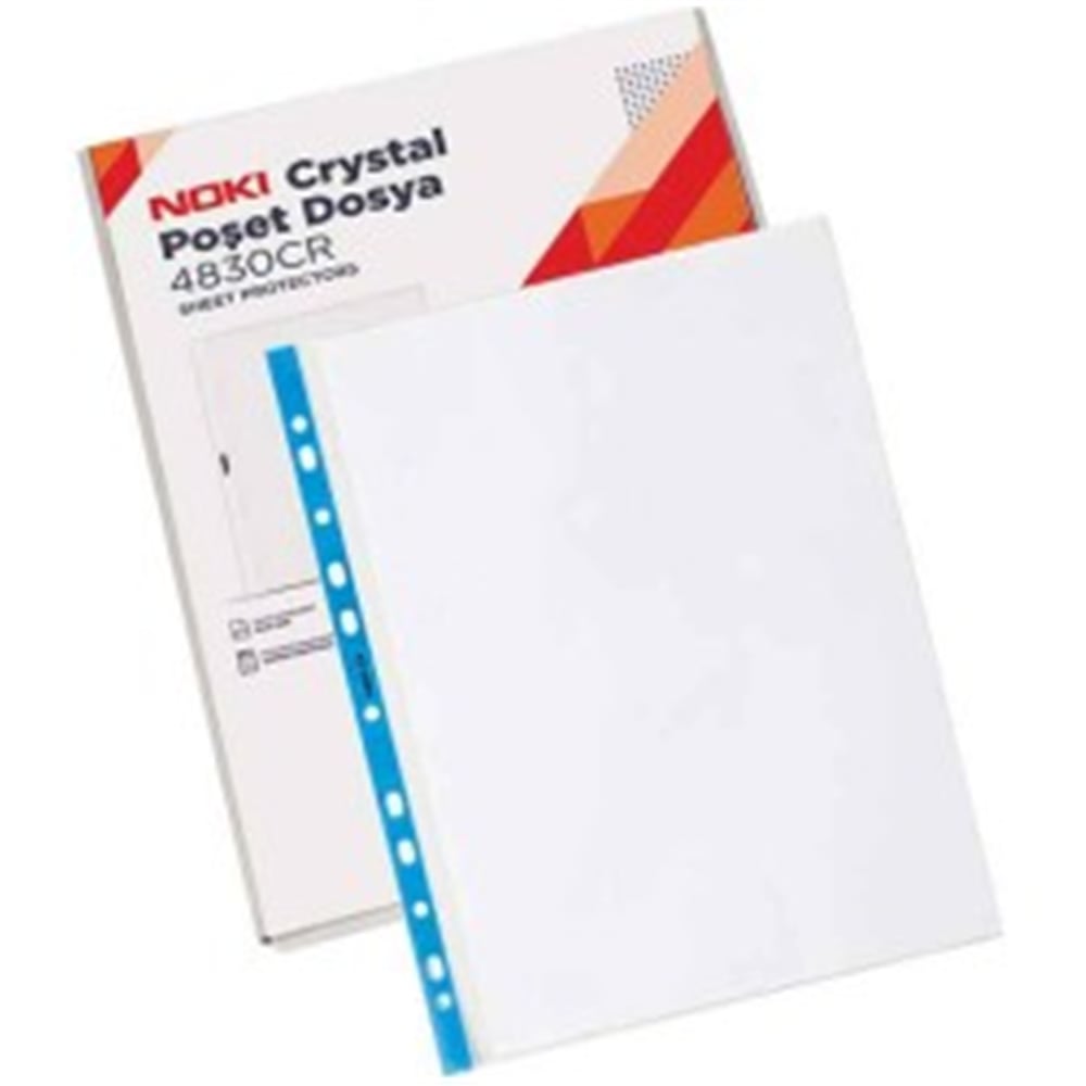 NOKI POŞET DOSYA CRİSTAL MAVİ ŞERİTLİ 100 LÜ KUTULU