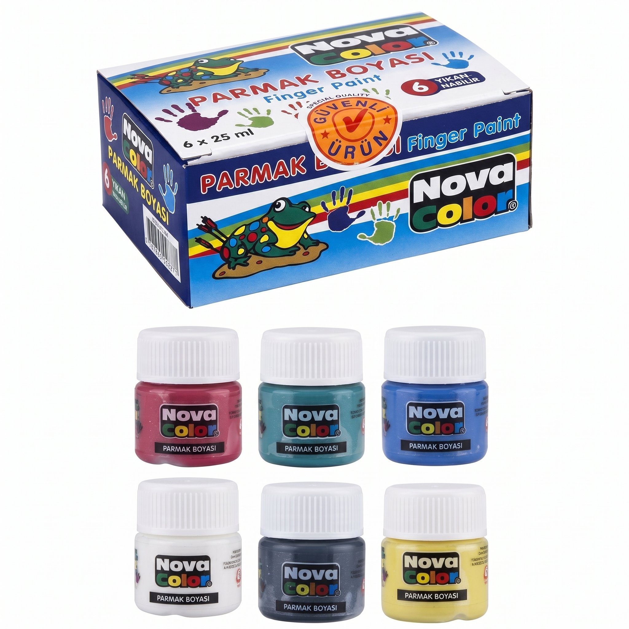Nova Color Parmak Boyası 6'lı Karışık Renk Okul Boyası Seti Ürünü