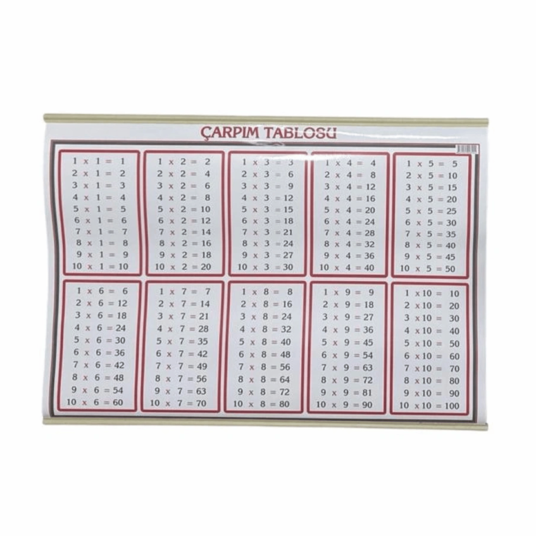 Odak 50x70 Çarpım Tablosu Eğitim Posteri